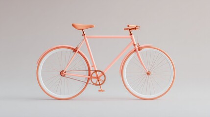 minimalistic retro bicycle isolated on pristine white background
