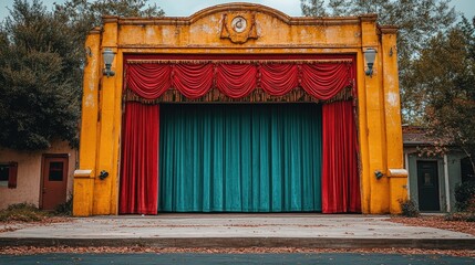 Vintage Theater Stage Exterior.