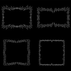 Neo Tribal frame collection. Cyber sigilism elements, gothic y2k sharp spikes sphere, square, rectangle. Vector