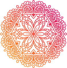 All colorful Hand drawn mandala