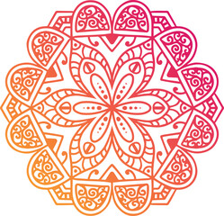 All colorful Hand drawn mandala
