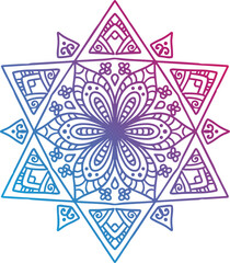 All colorful Hand drawn mandala