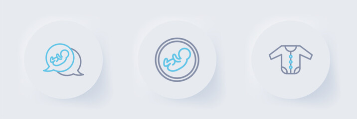 Set line Baby clothes, and icon. Vector