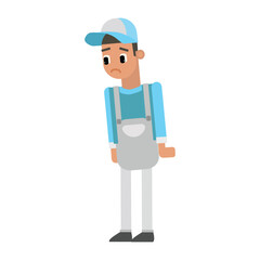 cartoon character man cleaning service style