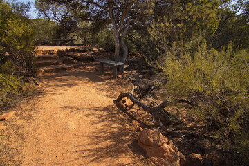 Rest area on Z Bend walking trail in Kalbarri National Park, Western Australia, Australia
