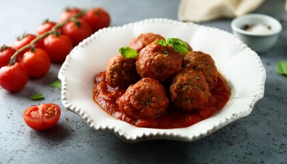 homemade meatballs with tomato sauce