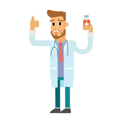 cartoon character man doctor style