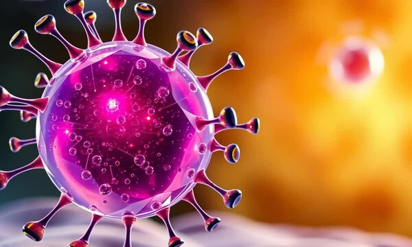 Microscopic View of a Virus Particle Detailed 3D Render