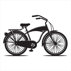 Fototapeta premium Classic Bicycle Silhouette for City Rides , black colour vactor