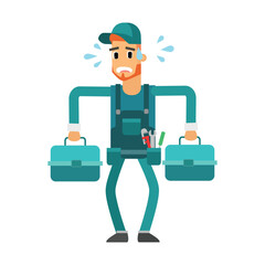 cartoon character man plumber