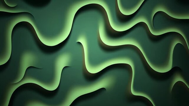 abstract green pattern flows organically with smooth motion and intricate design on a solid modern backdrop