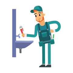 cartoon character man plumber
