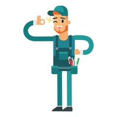 cartoon character man plumber