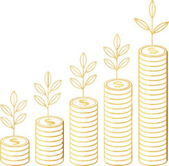 Growing Golden Coin Stacks with Sprouting Plants