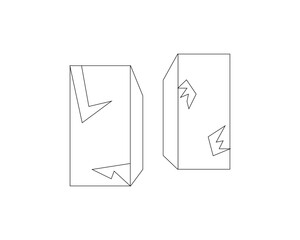 Geometric Block Design: A minimalistic geometric composition of angular shapes forming an abstract design, using line art to create depth and form. 