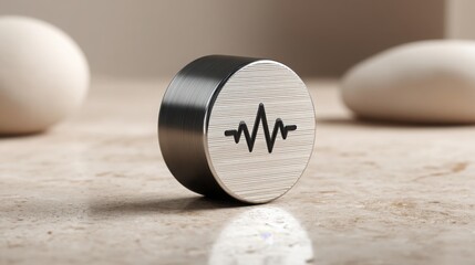 Metal pill featuring heartbeat symbol illustrating healthcare and wellness in the context of sector etf confirmation