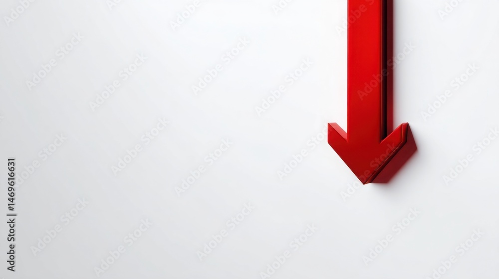 Aufkleber bold red arrow pointing upward symbolizing the end of a drop during a selling climax alert in financ
