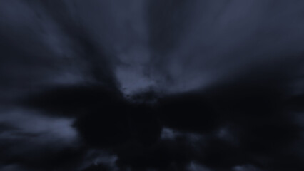 夜の暗い曇り空