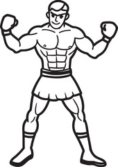 Boxer Training, and Motivation for Success pose vector pose on white background
