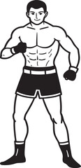 Boxer Training, and Motivation for Success pose vector pose on white background