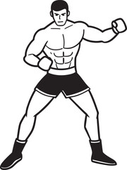 Boxer Training, and Motivation for Success pose vector pose on white background