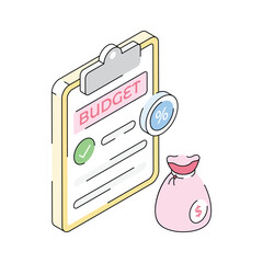 Check out our premium isometric icon depicting budget
