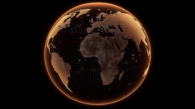 Earth globe, detailed map, digital