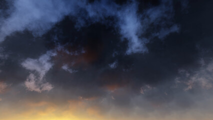 Obraz premium 日没の紺色の空と暗い雲