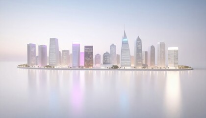 Fototapeta premium Cityscape Illustration Modern Buildings