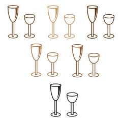 Wine Glass Vector Icons – Outline Drinkware Set for Celebration and Design