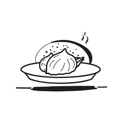 Minimalist Puri on Black Plate