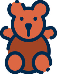 teddy bear illustration on a white background     