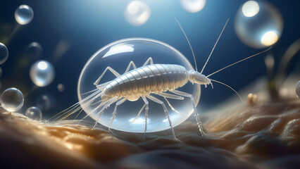 Silverfish Body in a Floating Bubble of Pristine Crystal
