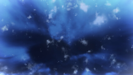 夜に空から降る雪