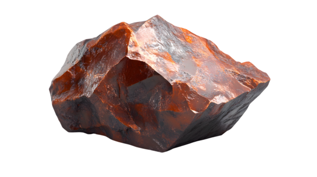 Realistic 3D Illustration of Isolated Iron Oxide Isolated on Transparent Background