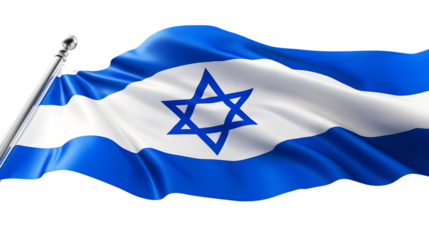 Israel Flag Isolated on Transparent Background for Design Projects and Graphic Elements