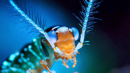 Termite Head with Bioluminescent Coral-Like Exoskeleton Growths