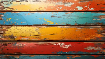 Colorful weathered wooden planks background.