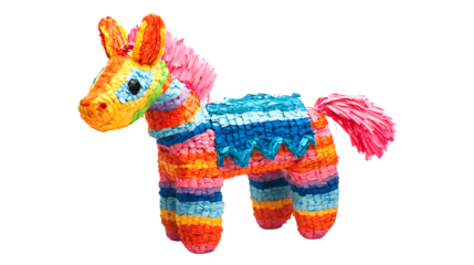 Colorful Mexican Pinata Toy Isolated on Transparent Background