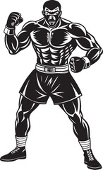 Boxer Training, and Motivation for Success pose vector pose on white background