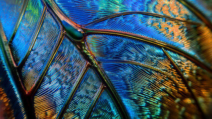 Wasp Wing Pattern Painted with Iridescent Oil Slick Swirls