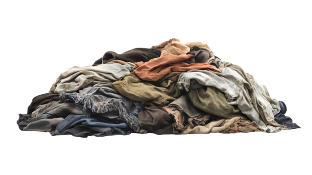 Messy Pile of Dirty Clothes on Transparent Background for Laundry Theme