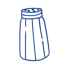 Simple illustration of a salt shaker made of wood with holes on the lid