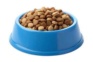 Full bowl of nutritious dog food on a black background studio shot, dog food, pet food, bowl, blue bowl, full bowl, dry food, nutrition, balanced diet, animal food, canine, pet, domestic animal