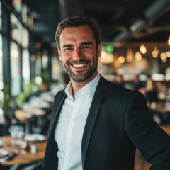Fototapeta premium businessman standing bakery shop