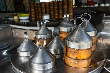 Dim sum steamer cooked homemade