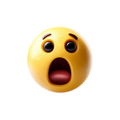 Fototapeta premium 3D Render of a Surprised Emoticon on Transparent Background