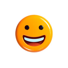 Fototapeta premium 3D Render of a Happy Smiley Face Emoji on Transparent Background