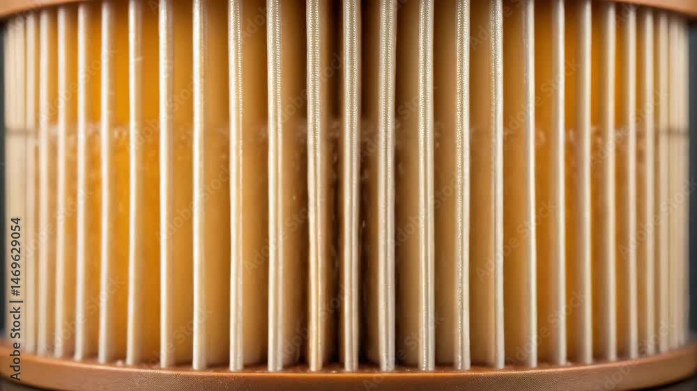 Poster hydraulic mechanism with cylindrical pleated paper filter for efficient fluid filtration and mechani