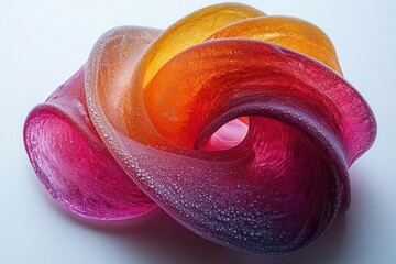 Abstract twisted form with vibrant colors